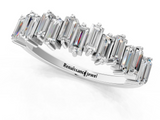 White gold Baguette Diamond Half Eternity Ring with Prong Setting_69