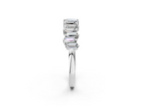 White gold Baguette Diamond Half Eternity Ring with Prong Setting_70