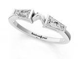 White gold Baguette Diamond Open Band with Bar Prong Setting_47