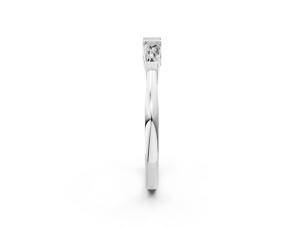Platinum Baguette Diamond Open Band with Bar Prong Setting