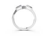 White gold Baguette Diamond Open Band with Bar Prong Setting_49