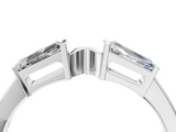 White gold Baguette Diamond Open Band with Bar Prong Setting_50