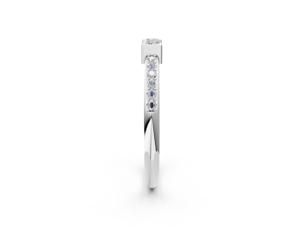 Platinum Baguette Diamond Pavé Band with Bar Setting