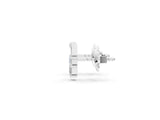 White gold Baguette Diamond Three-Stone Stud Earrings_12