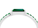 White gold Baguette Emerald Pavé Band with Bar Setting_10