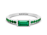 White gold Baguette Emerald Pavé Band with Bar Setting_6