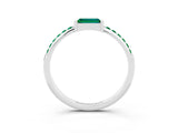 White gold Baguette Emerald Pavé Band with Bar Setting_9