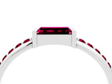 White gold Baguette Garnet Pavé Band with Bar Setting_10