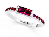 White gold Baguette Garnet Pavé Band with Bar Setting_7
