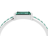 White gold Baguette Green Sapphire Pavé Band with Bar Setting_10
