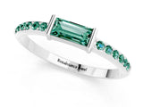 White gold Baguette Green Sapphire Pavé Band with Bar Setting_7