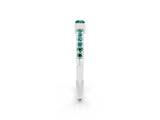 White gold Baguette Green Sapphire Pavé Band with Bar Setting_8