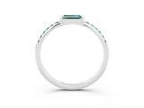White gold Baguette Green Sapphire Pavé Band with Bar Setting_9