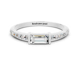 White gold Baguette Moissanite Pavé Band with Bar Setting_6