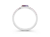 White gold Baguette Morganite Pavé Band with Bar Setting_9