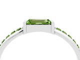 White gold Baguette Peridot Pavé Band with Bar Setting_10