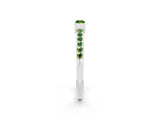 White gold Baguette Peridot Pavé Band with Bar Setting_8