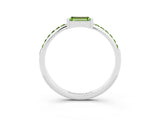 White gold Baguette Peridot Pavé Band with Bar Setting_9