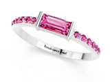 White gold Baguette Pink Sapphire Pavé Band with Bar Setting_19