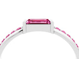 White gold Baguette Pink Sapphire Pavé Band with Bar Setting_22