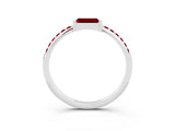 White gold Baguette Ruby Pavé Band with Bar Setting_9