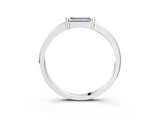 White gold Baguette Solitaire Bar-Set Minimalist Band_6