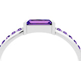 White gold Baguette Tanzanite Pavé Band with Bar Setting_10
