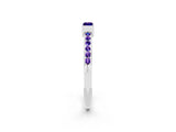 White gold Baguette Tanzanite Pavé Band with Bar Setting_8
