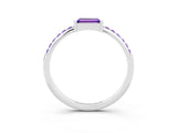 White gold Baguette Tanzanite Pavé Band with Bar Setting_9