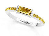 White gold Baguette Yellow Sapphire Pavé Band with Bar Setting_19