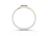 White gold Baguette Yellow Sapphire Pavé Band with Bar Setting_21