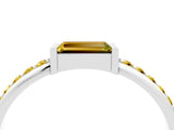 White gold Baguette Yellow Sapphire Pavé Band with Bar Setting_22