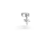 White gold Baguette and Princess Diamond Mosaic Abstract Stud Earrings_90