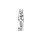 14K White Gold Baguette and Round Diamond Bar Setting Half Eternity Band with Prong Setting