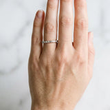 14K White Gold Baguette and Round Diamond Channel Set Half Eternity Band with Bar Prong Setting