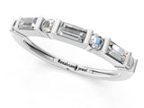 White gold Baguette and Round Diamond Channel Set Half Eternity Band with Bar Prong Setting_36