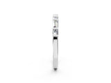 14K White Gold Baguette and Round Diamond Channel Set Half Eternity Band with Bar Prong Setting