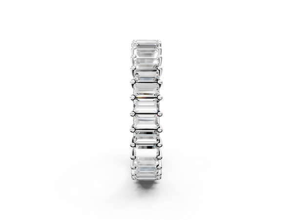 Platinum Baguette cut diamond Eternity Band with Shared Prong Setting
