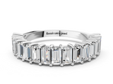 White gold Baguette cut diamond Half Eternity Band with Shared Prong Setting_21