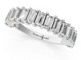 White gold Baguette cut diamond Half Eternity Band with Shared Prong Setting_22