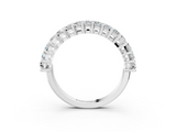 White gold Baguette cut diamond Half Eternity Band with Shared Prong Setting_24