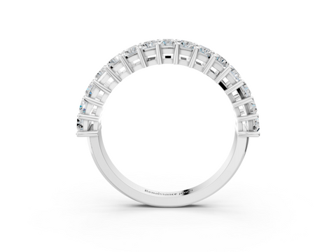 White gold Baguette cut diamond Half Eternity Band with Shared Prong Setting_24