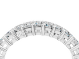 White gold Baguette cut diamond Half Eternity Band with Shared Prong Setting_25