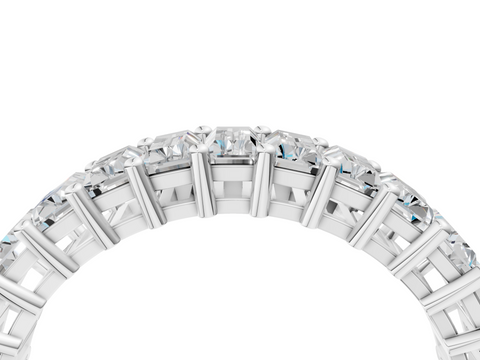 White gold Baguette cut diamond Half Eternity Band with Shared Prong Setting_25