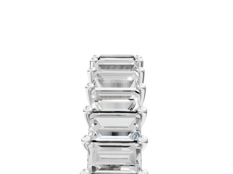 White gold Baguette cut diamond Half Eternity Band with Shared Prong Setting_26