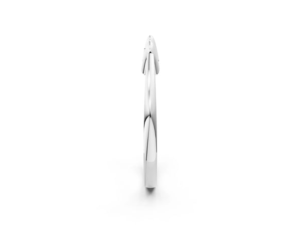 Platinum Bamboo-Inspired Plain Metal Band