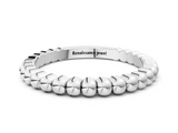White gold Beaded Round Stone Eternity Band with Bezel Setting_29
