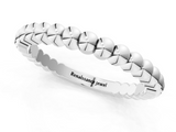 White gold Beaded Round Stone Eternity Band with Bezel Setting_30