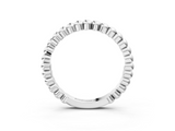 White gold Beaded Round Stone Eternity Band with Bezel Setting_32
