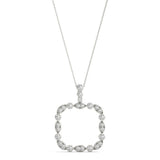 White gold Bezel Marquise and Round Diamond Pendant